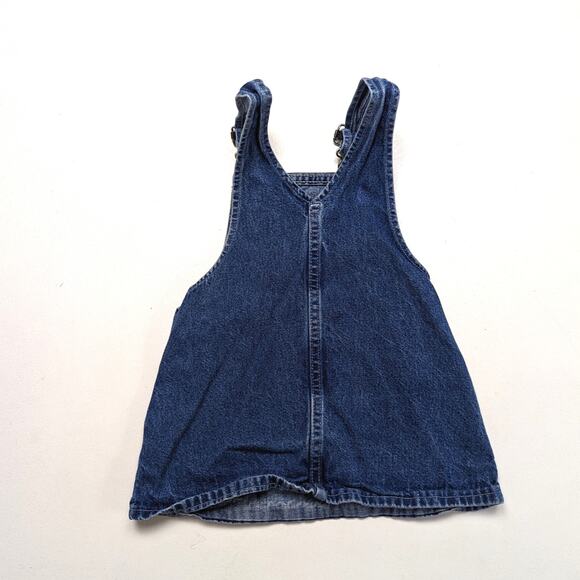 Vintage Liberty Dress Girls Size 24m Denim Overalls Skirtall - Picture 3 of 4